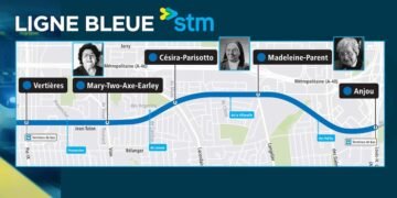 Trois femmes marquantes entrent dans l’histoire du métro 🚇 Mary Two-Axe Earley, Madeleine Parent et Césira Parisotto honorées sur la ligne bleue. #Montréal #STM