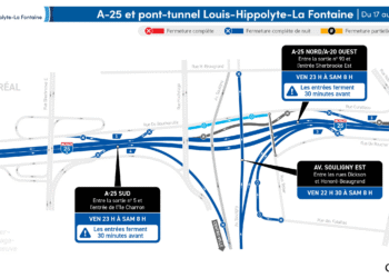 Fermeture exceptionnelle du tunnel Louis-Hippolyte-La Fontaine : tout savoir sur l’entrave majeure du 17 au 18 octobre à Montréal