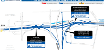 Fermeture exceptionnelle du tunnel Louis-Hippolyte-La Fontaine : tout savoir sur l&rsquo;entrave majeure du 17 au 18 octobre à Montréal